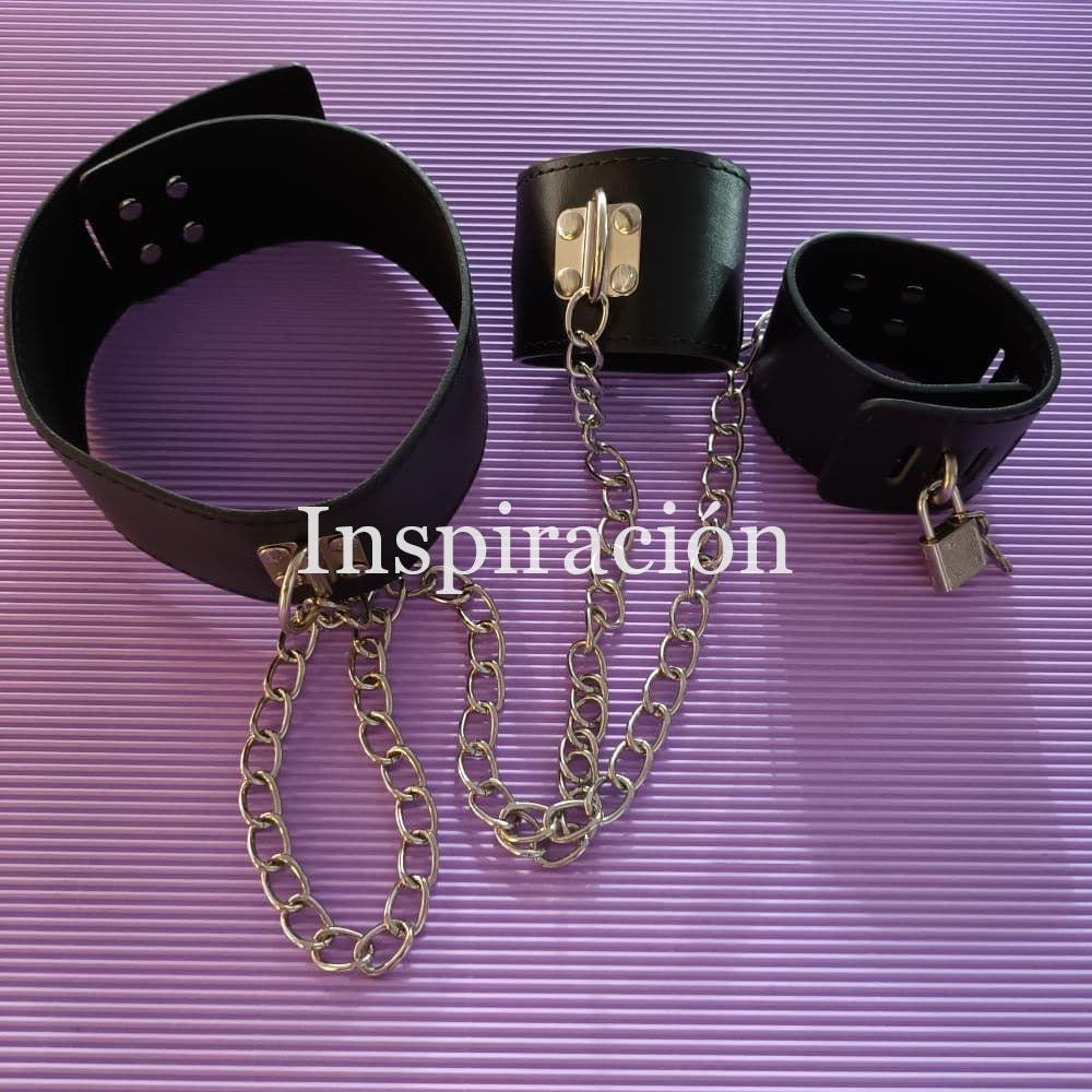 Collar y esposas con cadena - Imagen 1