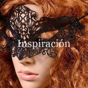 Máscara de encaje "Loris" negro. - Imagen 1