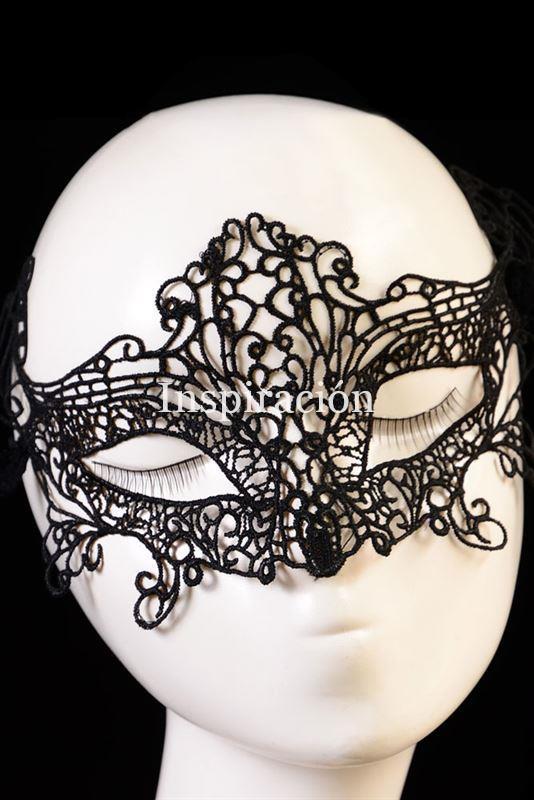 Máscara de encaje "Loris" negro. - Imagen 2