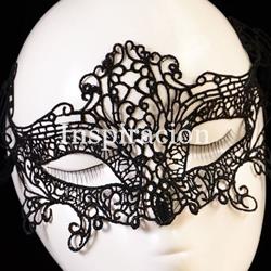 Máscara de encaje "Loris" negro. - Imagen 2
