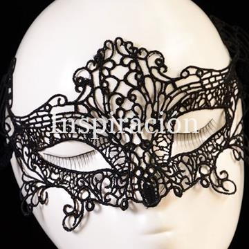Máscara de encaje "Loris" negro. - Imagen 2