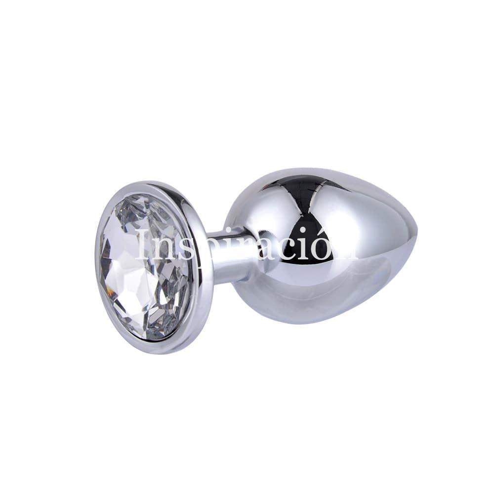 Plug anal metal con diamante - Talla S, M o L - Imagen 1