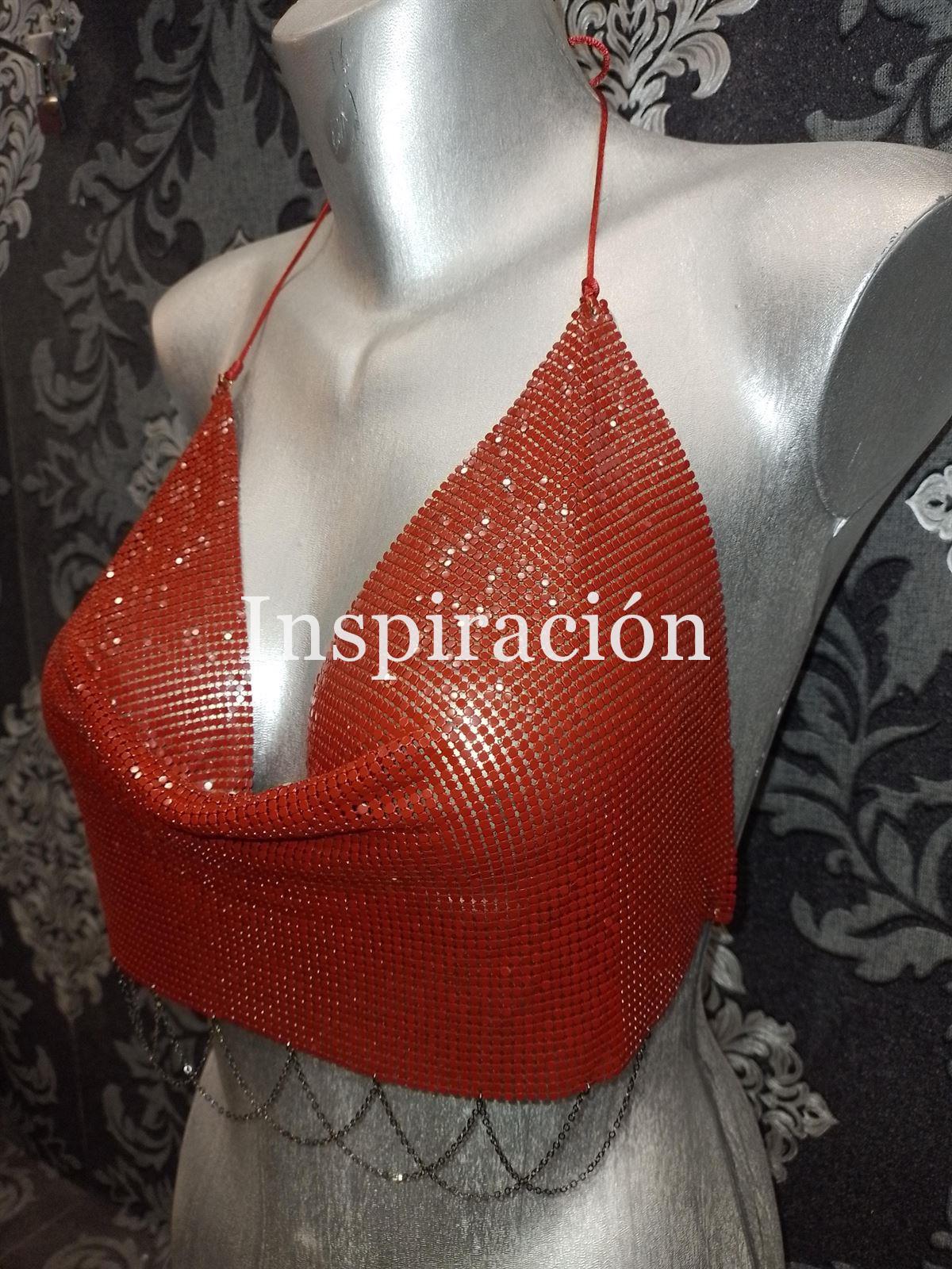 Top metálico rojo - Imagen 1