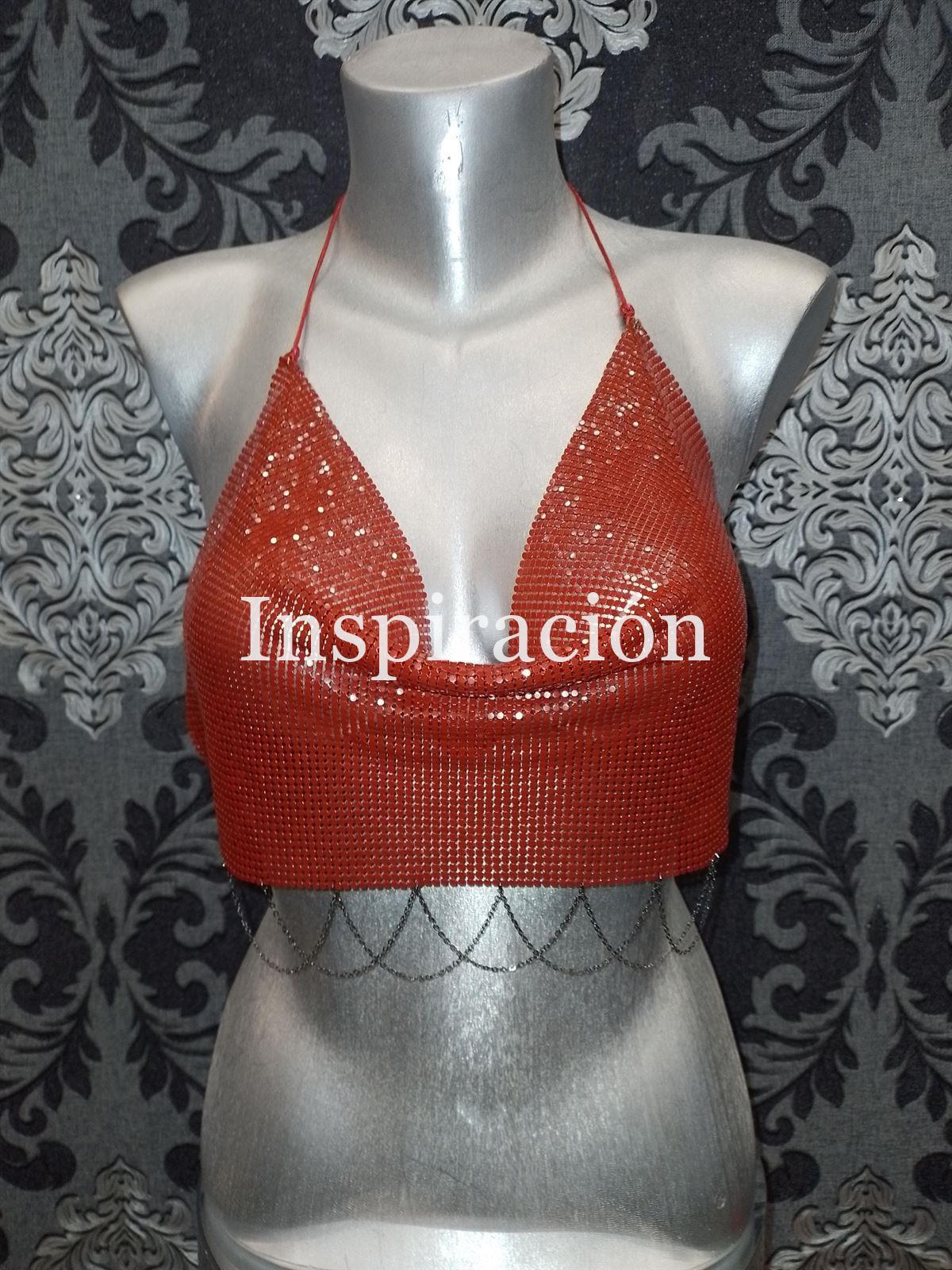 Top metálico rojo - Imagen 3