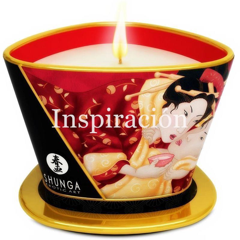 Vela de masaje. Fresas y champán - SHUNGA - Massage candle. - Imagen 1