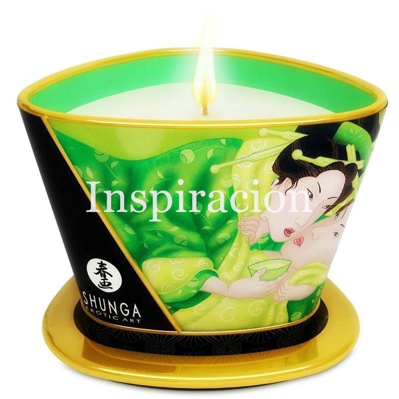 Vela de masaje. Té verde - SHUNGA - Massage candle. - Imagen 1